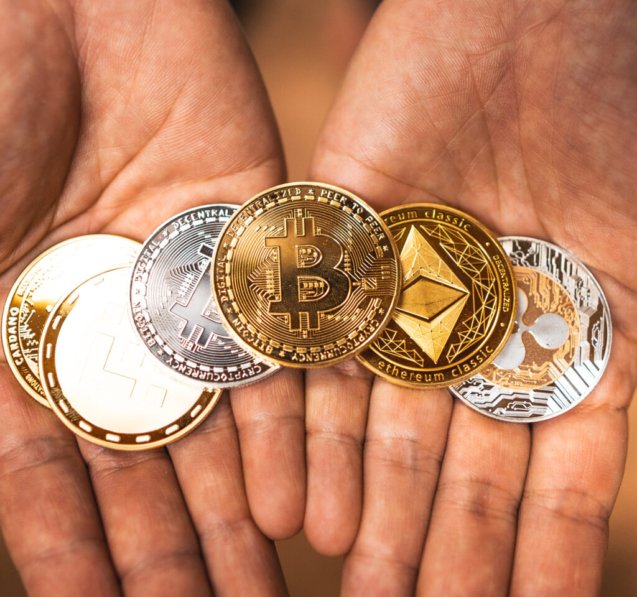 Cryptocurrency golden bitcoin image for crypto currency